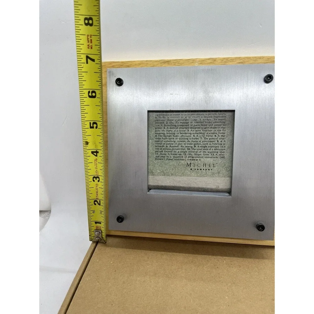Vintage Michel & Company Aluminum / Light Wood Picture Frame ‎ 7x7